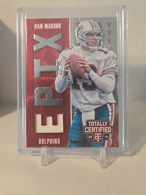 Dan Marino 2014 Panini Totally Certified EPIX Game Worn Jersey Red EP-DM - Image 1 of 4