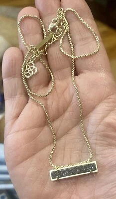 Kendra Scott Leanor Platino Drusy Tono Oro Barra Rectángulo ¡Genial! Foto 1 de 4