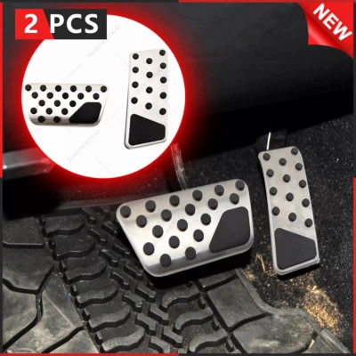 For 2018-2023 Jeep Wrangler JL& Gladiator JT 2PCS Foot Brake Gas Pedal Pad Cover — 第 1/4 张图片