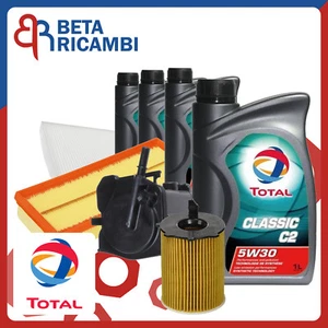 Kit Tagliando Peugeot 308 1.6 HDi Citroen C2 C3 + 4L Olio Total Classic 5W30 - Foto 1 di 9