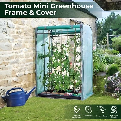 DEEJA FASHION Tomato Greenhouse Mini Growhouse Grow Tent Frame & Cover Outdoor Roll-up Door