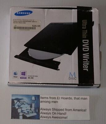 SAMSUNG SE-208 Ultra Thin Portable USB DVD Writer SE-208GB/RSBD - Image 1 of 4