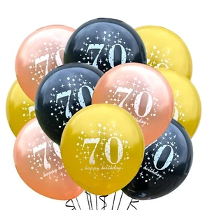 70. Geburtstag Ballons 12 Zoll Happy B-Day Latex Party Dekoration, drehen siebzig - Bild 1 von 14