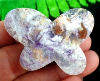 43x32x9mm Natural Púrpura Sugilite Tallada Mariposa Sin Agujero Colgante Decoración AD67931 Foto 1 de 3
