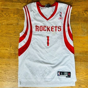 Reebok NBA Houston Rockets Jersey 1 Tracy McGrady in White Size L+2 Length As Is - Picture 1 of 11