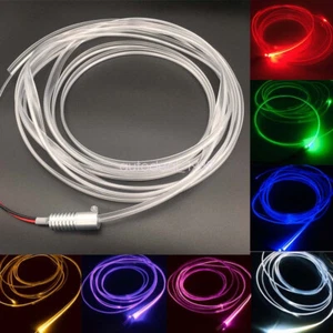 Car Home LED Strip Ambient Light 2mm Plastic Optic Fiber Cable Skirt Tube Kit - Picture 1 of 20