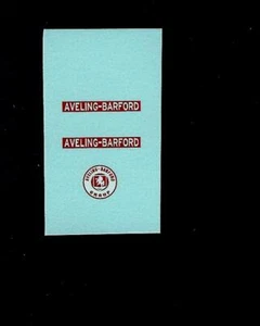 MATCHBOX KING SIZE K10a AVELING BARFORD TRACTOR SHOVEL TRANSFERS/DECALS - Picture 1 of 1