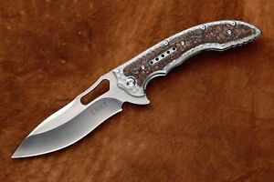 CRKT 5470 FOSSIL FLIPPER KNIFE STAINLESS STEEL & G10 HANDLE 3.96" SS BLADE