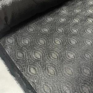Retro Grey Bonded Lace On Satin Fabric Party Bridal Dress Trend 60" Wide - Black - Picture 1 of 5
