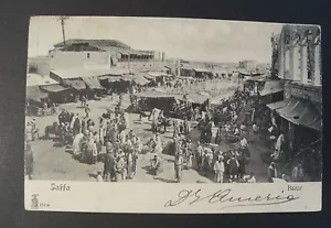 GERMANIA,GERMANY, KOLONIEN ,1905 Turkei NICE Postcard with 10p.auf 5pf JAFFA - Foto 1 di 2
