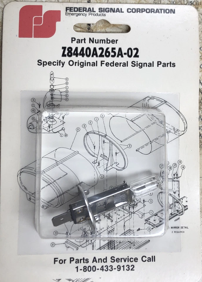 REPLACEMENT BULB OEM FEDERAL SIGNAL Z8440A265A-02 55W 12V