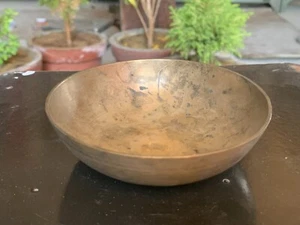1800's Antique Brass Indian Kitchenware Small Soup Curry Bowl Dinner Ware Bowl - Picture 1 of 7