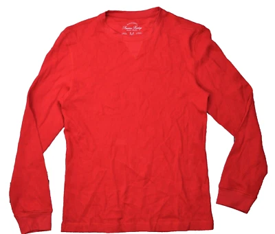 American Heritage Hombres Texturizada LS Camiseta Básica Top Pullover Camiseta Crew Roja M Foto 1 de 4