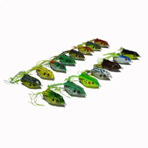 10Pcs Rubber Frog Fishing Lures Topwater Bait Hooks 6cm/2.3'' With Retail Box - Picture 1 of 8