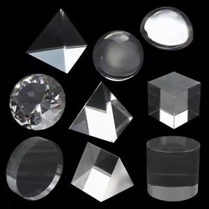 Juego de prismas ópticos físicos 9 piezas cilindro piramidal regalos cúbicos para estudiantes de ciencias - Imagen 1 de 11
