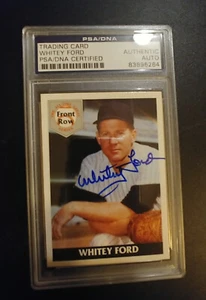 Whitey Ford Autographed 1992 Front Row Baseball Card Yankees D.20 PSA/DNA - Picture 1 of 1