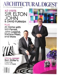 Architectural Digest Magazine Elton John John Legend Will Ferrell Ben Stiller  . - Picture 1 of 12