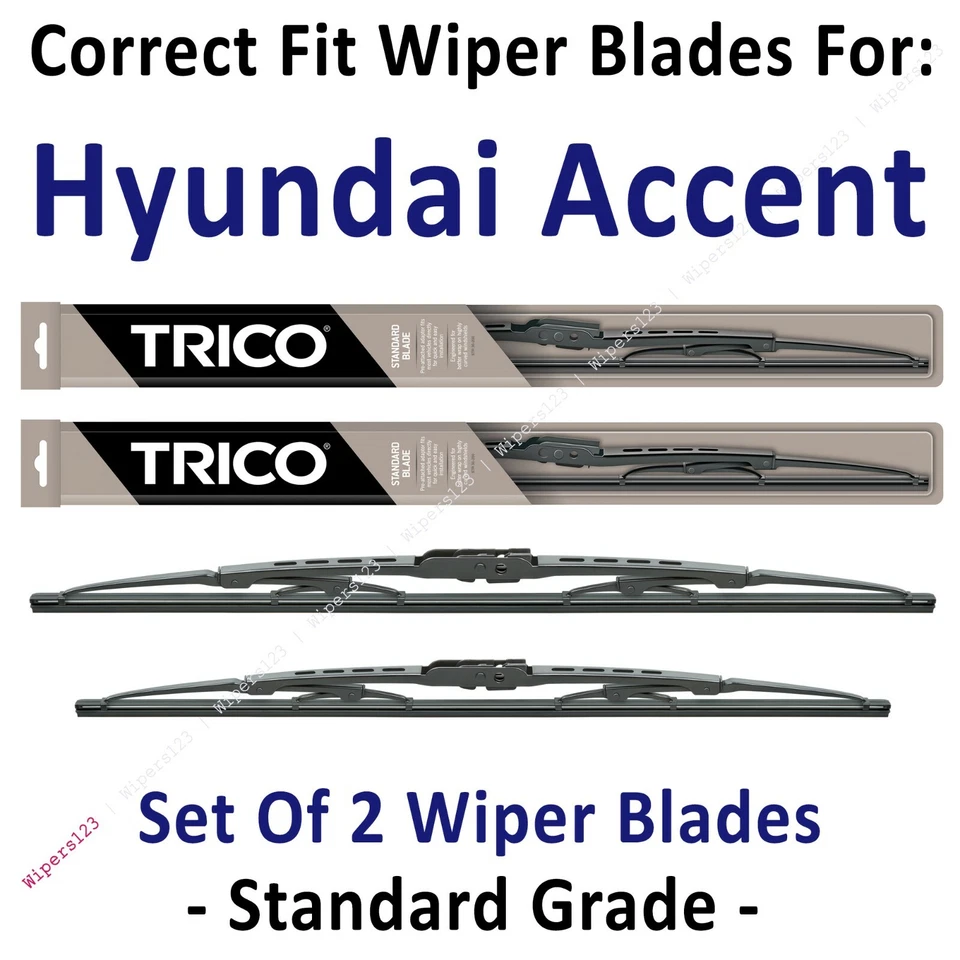 Paquete de 2 escobillas limpiaparabrisas estándar - aptas para Hyundai Accent 1995-2005 - 30200/180 Foto 1 de 1