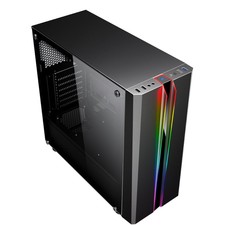 CiT Zoom Gaming PC Computer Case Midi ATX Tower USB 3.0 RGB LED Tempered Glass