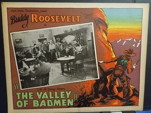 Lobby Card 1931 VALLEY OF BADMEN Buddy Roosevelt great saloon scene Pre-Code