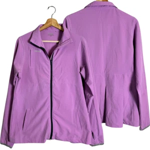 Chaqueta cortavientos ligera con cremallera completa PING para mujer mediana púrpura agujero para el pulgar golf - Imagen 1 de 12
