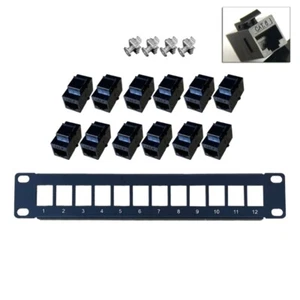 Rackmount or Wall Mount 12 Port Patch Panel (CAT6 RJ45 Patch Panel) - Photo 1/8