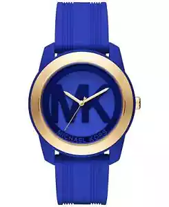 Michael Kors Women's Preston Blue Silicone Strap Watch 43mm MK2534 - Picture 1 of 7
