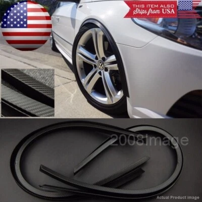 4 Pieces 47" Black Carbon Arch Wide Body Fender Extension Lip Guard For  Nissan - Image 1 of 4