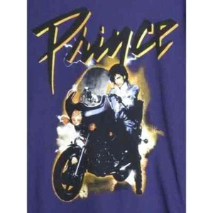 Prince Purple Rain T-Shirt Size Medium Prince on Motorcycle Bright Purple Shirt - Picture 1 of 2