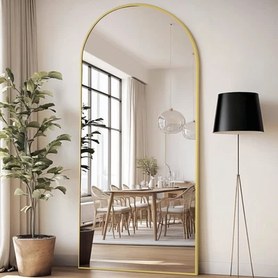 76"X34" Large Floor Mirror Full Length, Gold Arched Full Length Mirror with S... - Image 1 of 4