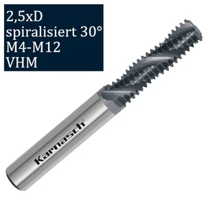 VHM Fresadora Rosca Diamantadas, Spiralisiert 30° para Rosca Interior M4-M12 - Imagen 1 de 5