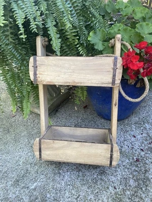 Vintage Wood Shelf, Hanging  Wall Shelf, Country Decor Shelf From Brick Molds - Image 1 of 4