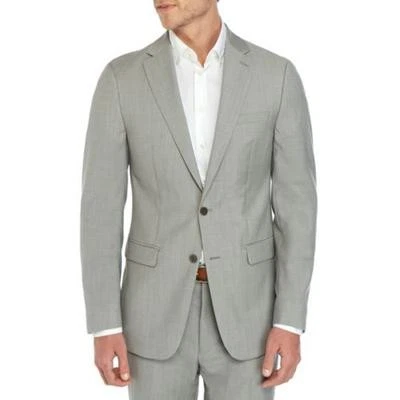 Traje Chaqueta Blazer Calvin Klein Para Hombres Calce Ajustado 38 R Gris Claro Elástico Sólido Foto 1 de 2