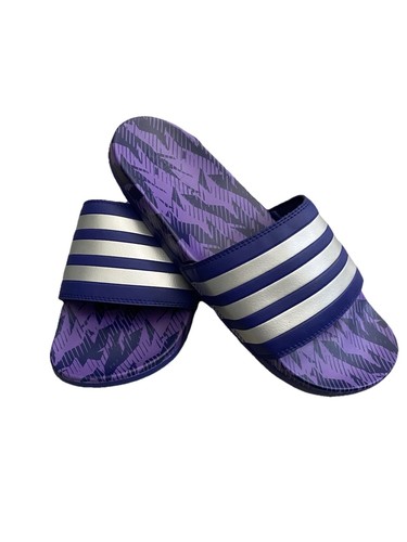 Adidas Adilette Comfort scarpa slip on uomo 10 indaco argento metallizzato viola