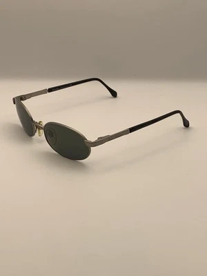 Gafas de sol Brooks Brothers para hombre de metal ovaladas plateadas verdes hechas en Italia BB 215-S Foto 1 de 4