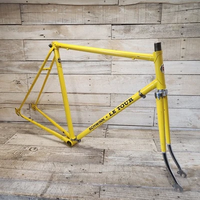 1974 Schwinn Le Tour Quadro 23" Grande Kool Amarelo Limão 27" Rodas Importadas do Japão - Imagem 1 de 4