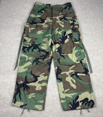Pantalones militares de colección 1989 de Estados Unidos para clima frío talla pequeña Reg Woodland camuflaje Gibraltar Foto 1 de 4