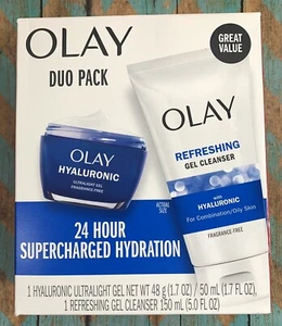 OLAY Regenerist Hyaluronic +Peptide 24 Gel & Hydrating Revitalizing Gel Cleanser - Picture 1 of 6