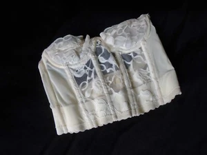 32A durchsichtig elfenbeinfarben Spitze entbeint Vintage Victoria's Secret trägerloser Bustier BH 32A - Bild 1 von 5