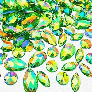 Gemas SparkleStitch: 150 piezas de pedrería de costura con forma de mezcla de colores AB para ropa y - Imagen 1 de 5