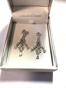 CRISLU Platinum over Sterling Silver Earrings