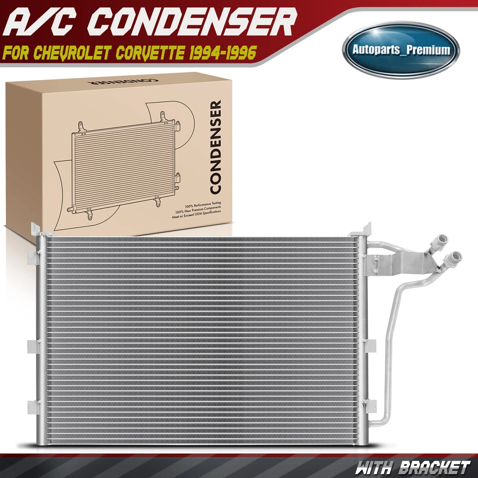 Condensador de aire acondicionado sin receptor secador con soporte para Chevrolet Corvette 1994-1996 Foto 1 de 4