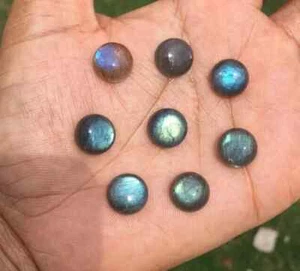 8 MM Natural Blue Labradorite Round Shape Cabochon Loose Gemstone Wholesale - Picture 1 of 4