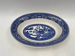 Vintage 1940 Homer Laughlin BLUE WILLOW 9"x7" VEGETABLE BOWL Transferware E40N6 - Picture 1 of 5