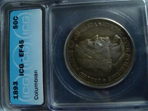 1893 columbian exposition half dollar ICG ~ EF45 - Picture 1 of 10