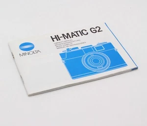 Original Minolta Hi-Matic G2 35mm Film Camera Manual / Instructions - c. 1982 GC - Picture 1 of 2