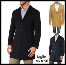cappotto uomo elegante invernale lungo slim fit cammello blu nero 46 48 50 52 58
