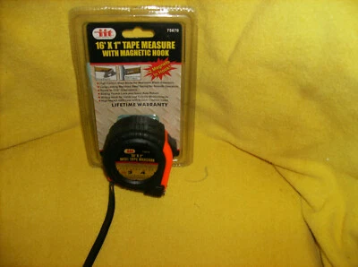 NEW TAPE MEASURE W/ MAGNETIC HOOK LIFETIME WARRANTY 16' x 1"  NEW IN PACKAGE - Image 1 of 2