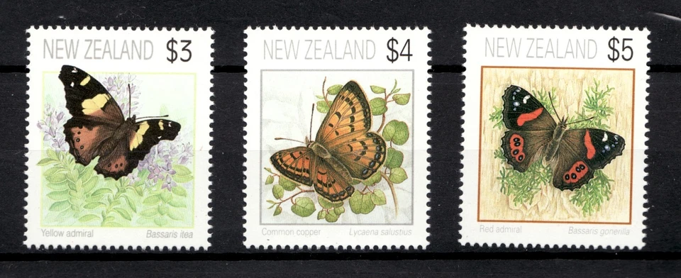 1991 Wonderful Butterflies of New Zealand Sv #1077 - 79 / $3 $4 $5 / MNH Cv $19 - Image 1 of 1