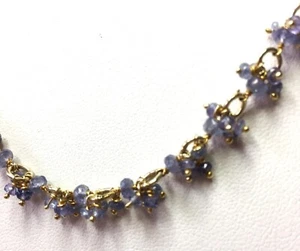 Handmade Micro Faceted Natural Tanzanite and Gold- filled Necklace, 17" long - Picture 1 of 3